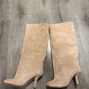 Elegant Tan Suede Knee-High Boots